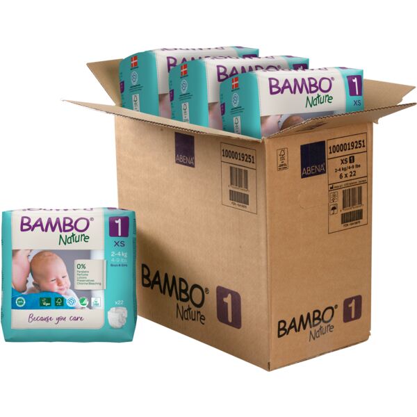 Bambo Nature Pack Fraldas 1XS 2-4Kg 6×22