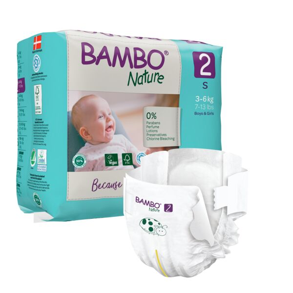 Bambo Nature Pack Fraldas 2S 3-6Kg 6×30