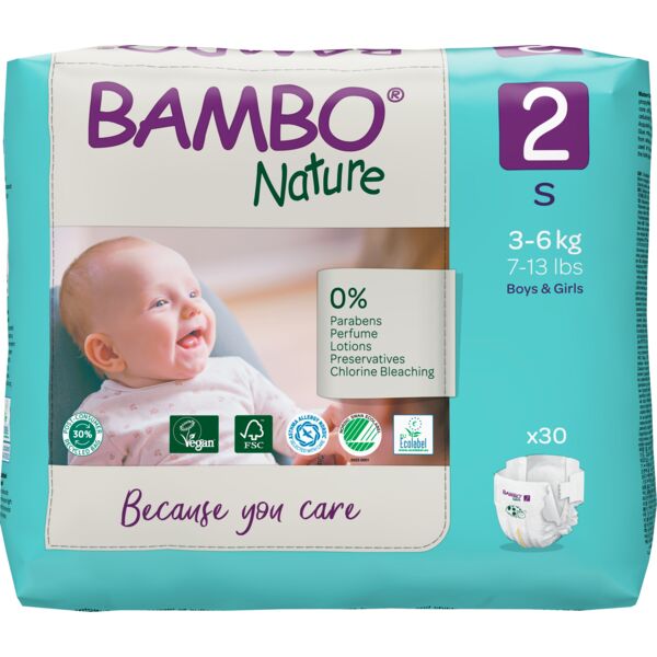 Bambo Nature Pack Fraldas 2S 3-6Kg 6×30