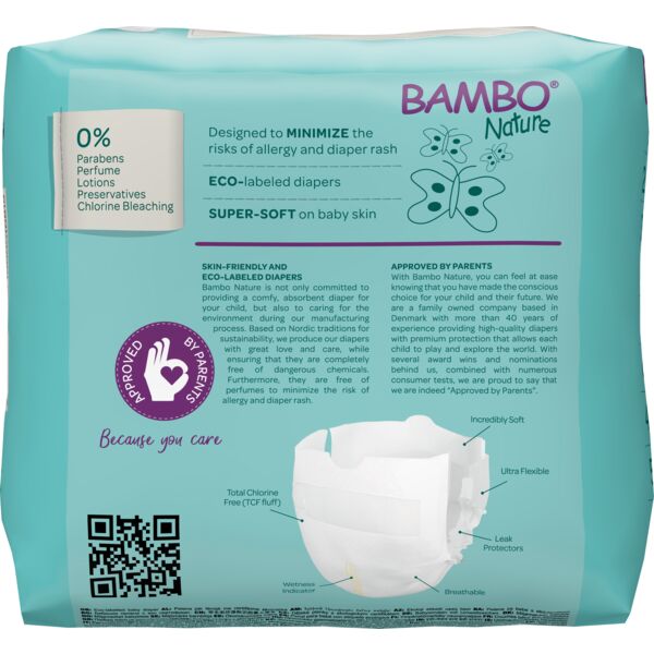 Bambo Nature Pack Fraldas Prematuro 0 XXS 1-3KG 6×24